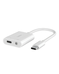 Belkin RockStar Beyaz 3.5mm Ses + USB-C Şarj Adaptörü