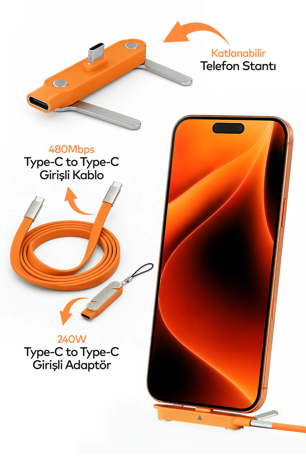 240W Standlı Type-C Kablo Bhave
